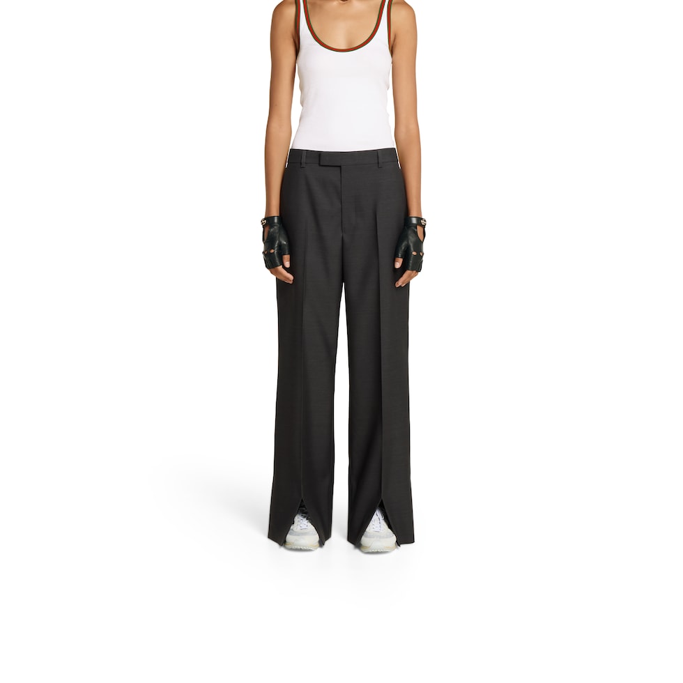 爆買いしたい wool fit petite waist low Oversize pant SG GUCCI® | grey in 小物