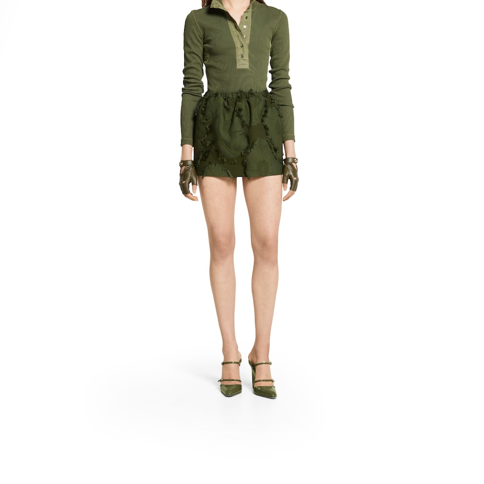 ミニスカート GUCCI Women Mid Skirts 832799ZASX5 3602 GREEN Wool blend fil coupé mini skirt in forest green | GUCCI® US