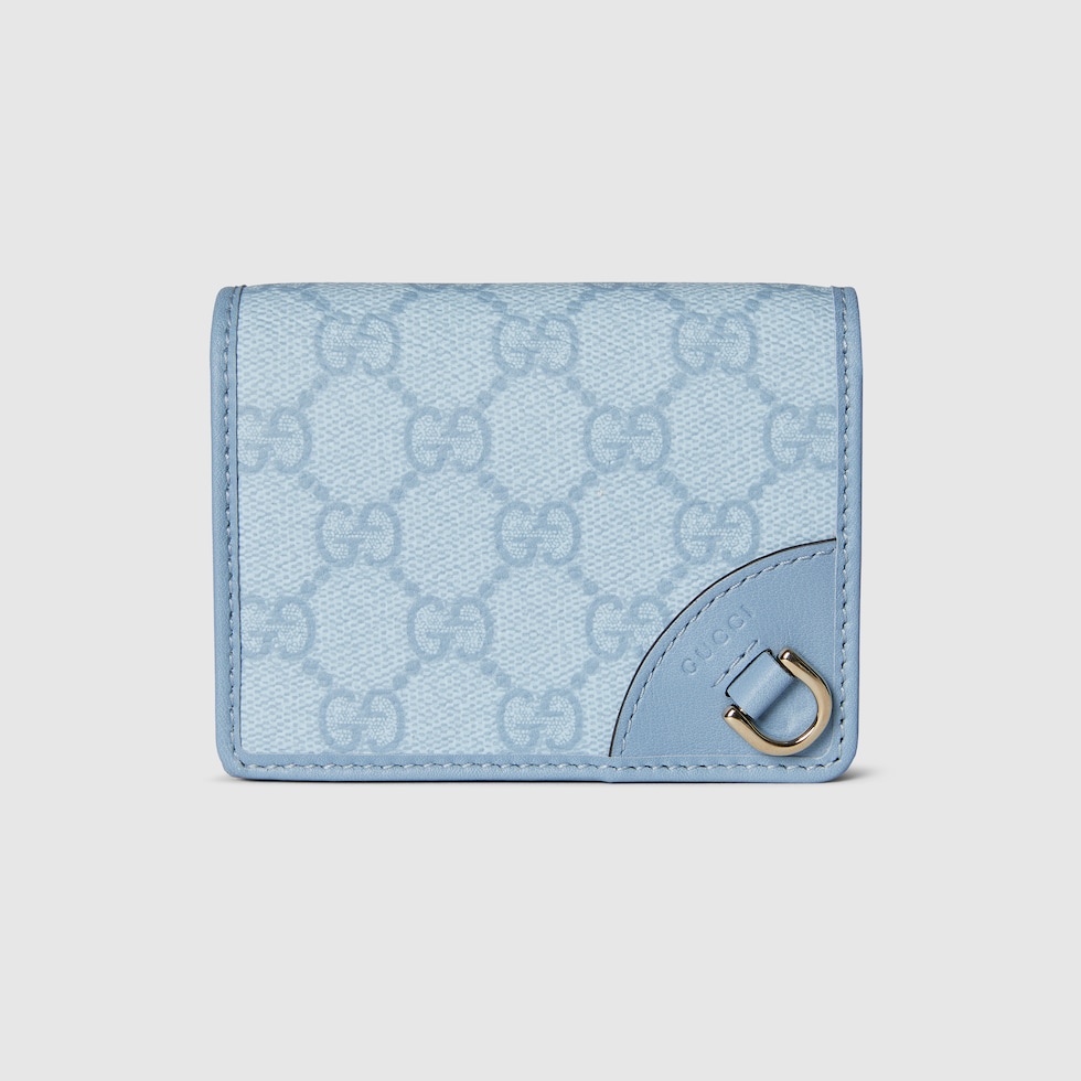 財布・小物その他 GUCCI Light Blue Leather Wallet GG Emblem small wallet in light blue leather | GUCCI® US