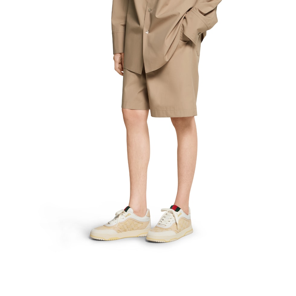 スニーカー Gucci Gucci Re-Web Sneakers In A Mix Of Materials Men's Gucci Re-Web sneaker in light beige canvas | GUCCI® US