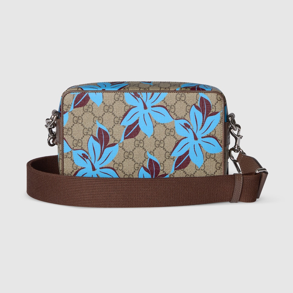 GG printed mini bag in beige and dark brown Supreme | GUCCI® US
