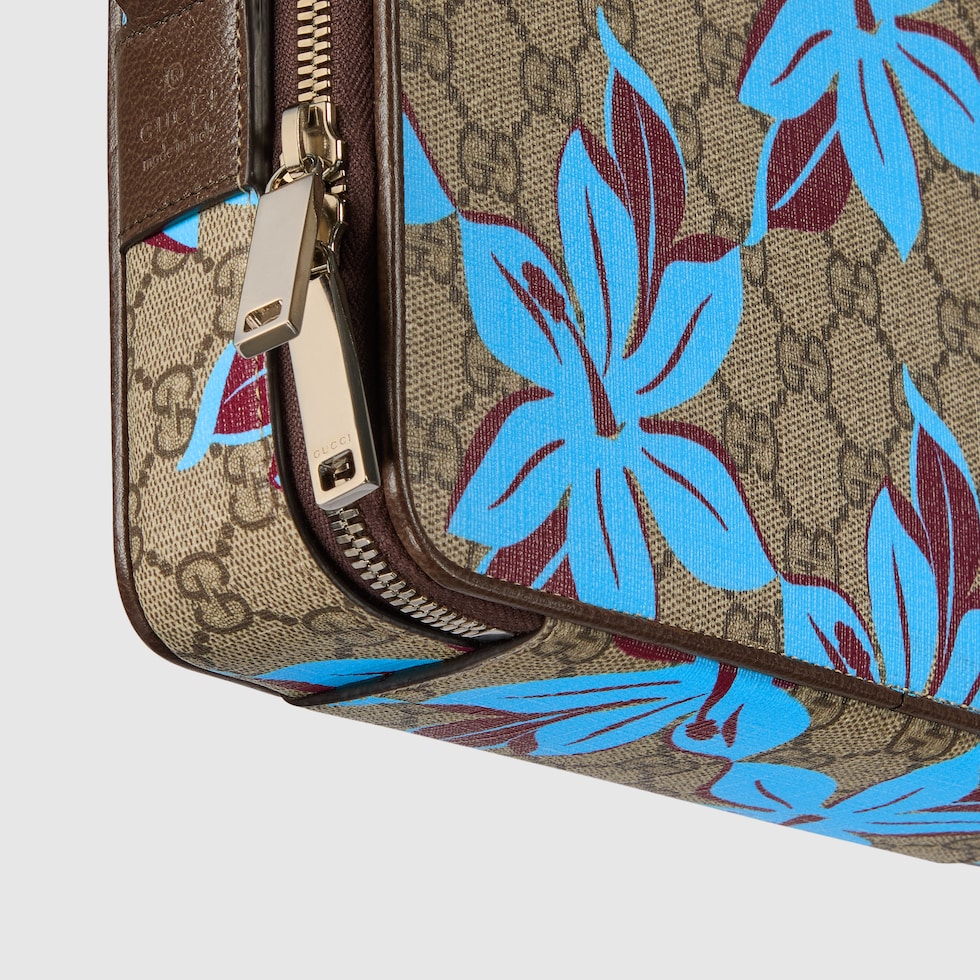 GG printed mini bag in beige and dark brown Supreme | GUCCI® US