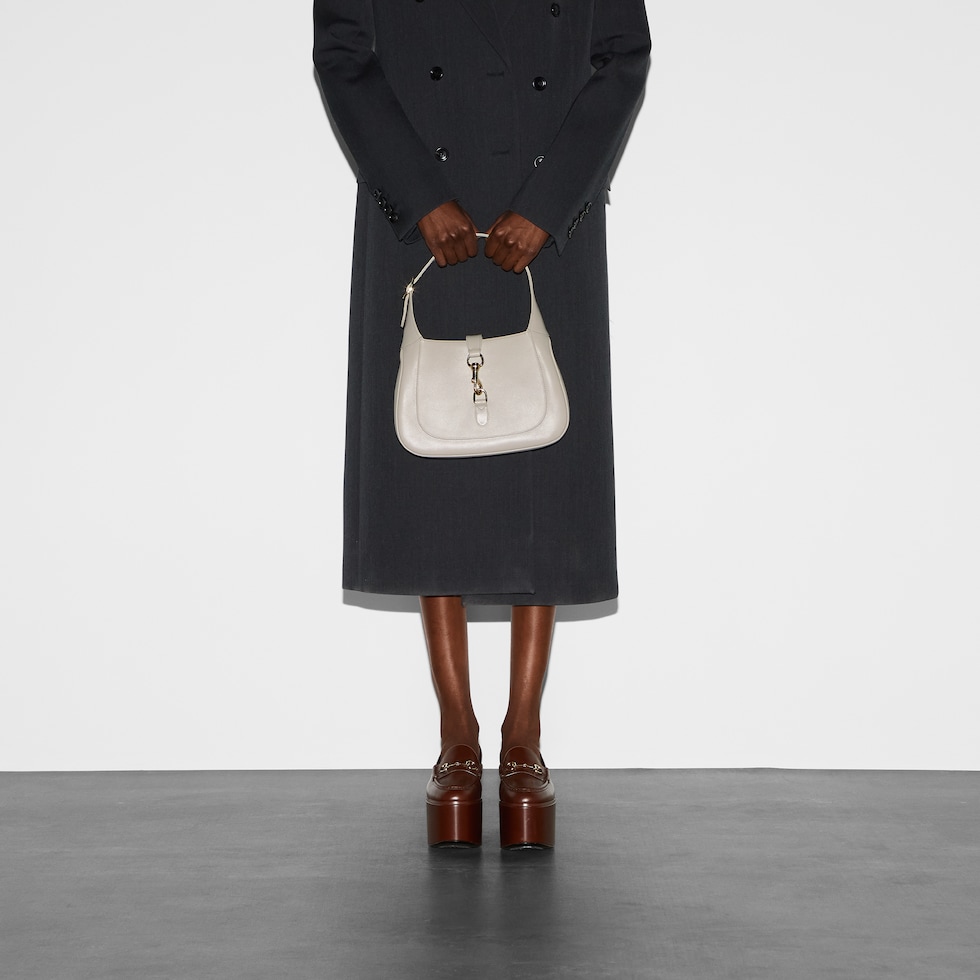 Gucci Jackie medium bag in light grey leather | GUCCI® US