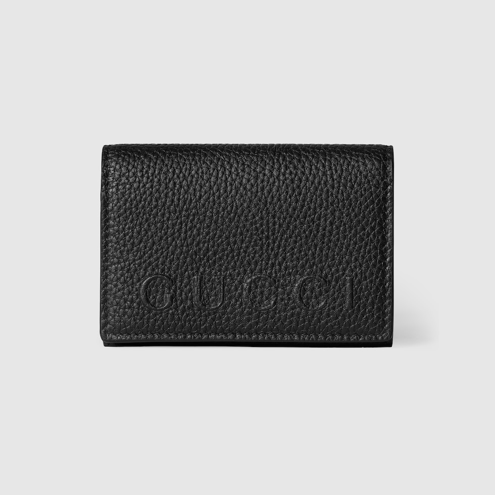 ロゴ カードケース ・ブラック レザー | GUCCI公式