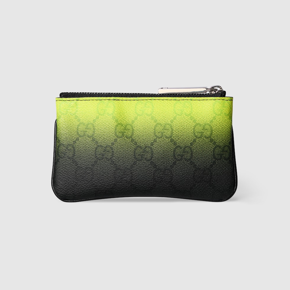 グッチ クロマ〕キーポーチ ・ライム＆ブラック ファブリック