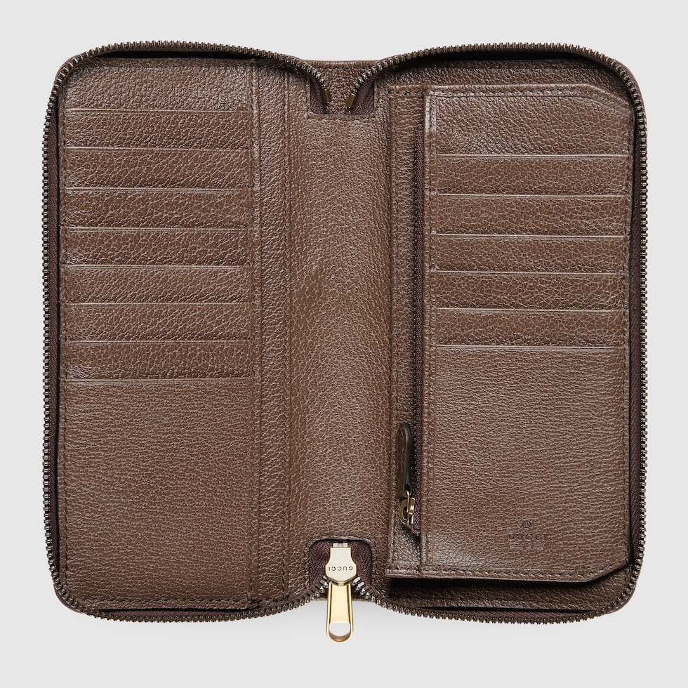 オフィディア〕ジップアラウンドウォレット ・ベージュ＆ダーク