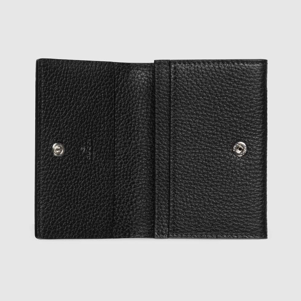 ロゴ カードケース ・ブラック レザー | GUCCI公式