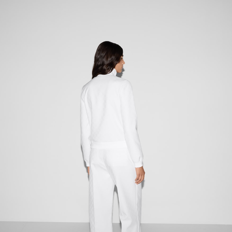 GG jacquard zip jacket in white | GUCCI® US