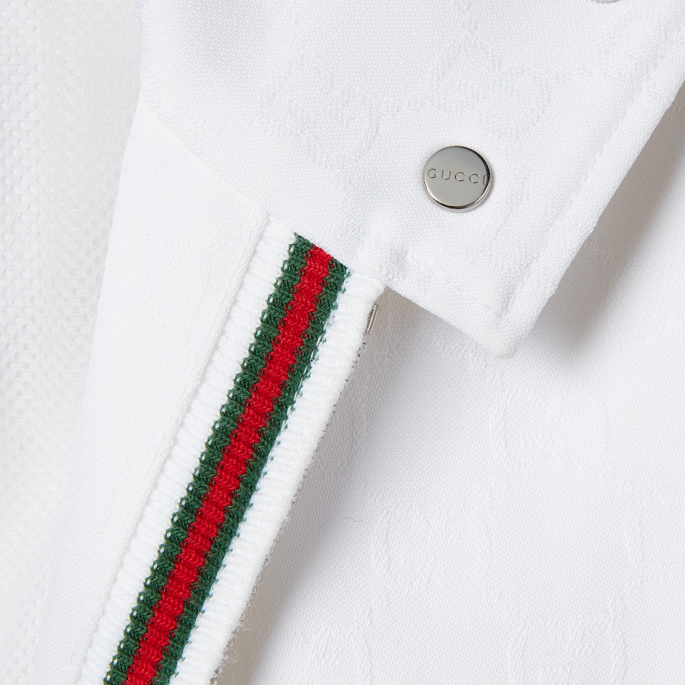 GG jacquard zip jacket in white | GUCCI® US