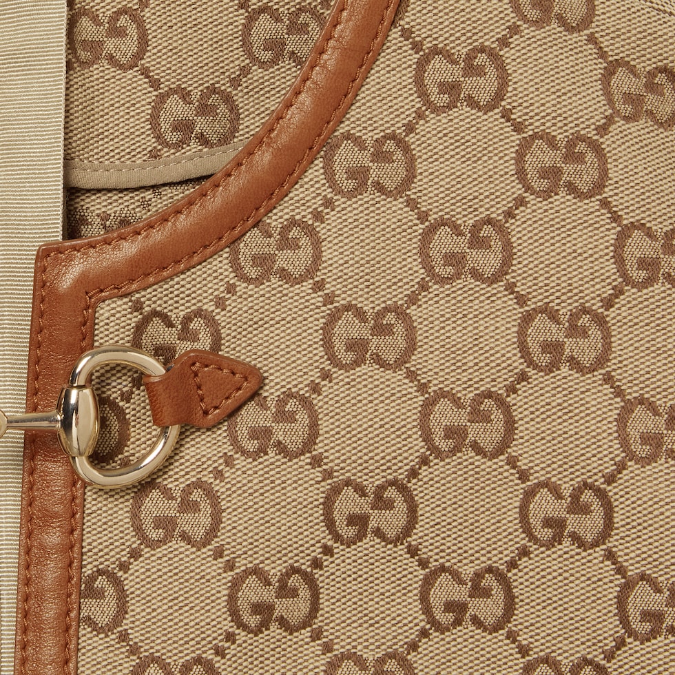 Gucci Beige GG Supreme Coated Canvas Horsebit 1955 Mini