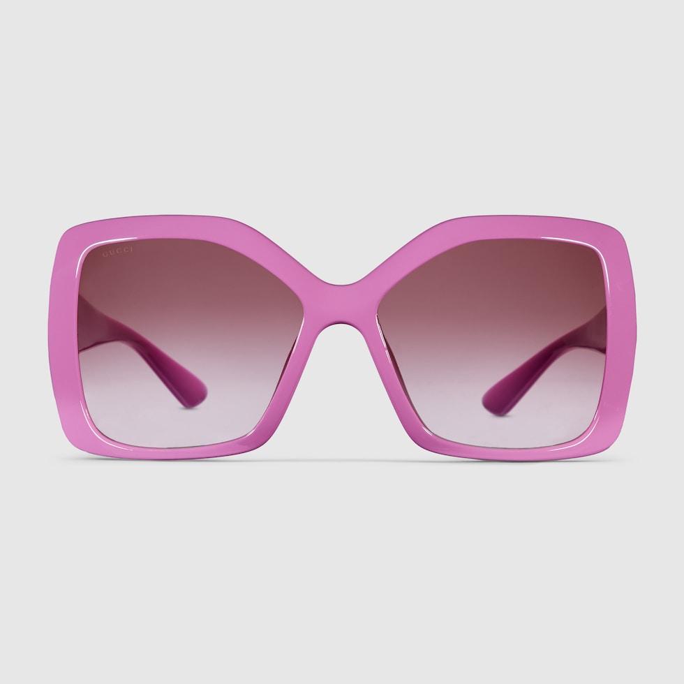Square frame sunglasses in pink | GUCCI® US