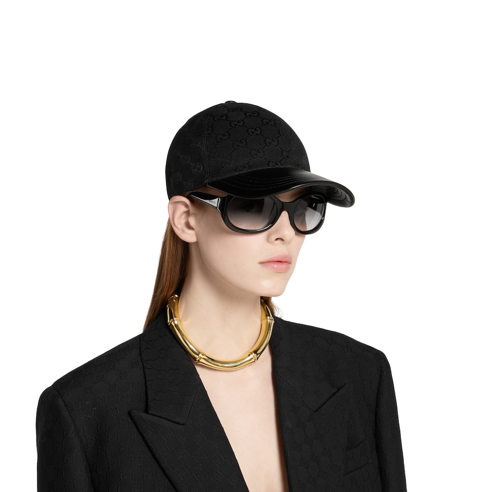 GG Monogram canvas baseball hat in black | GUCCI® US GG Monogram canvas baseball hat in black | GUCCI® US