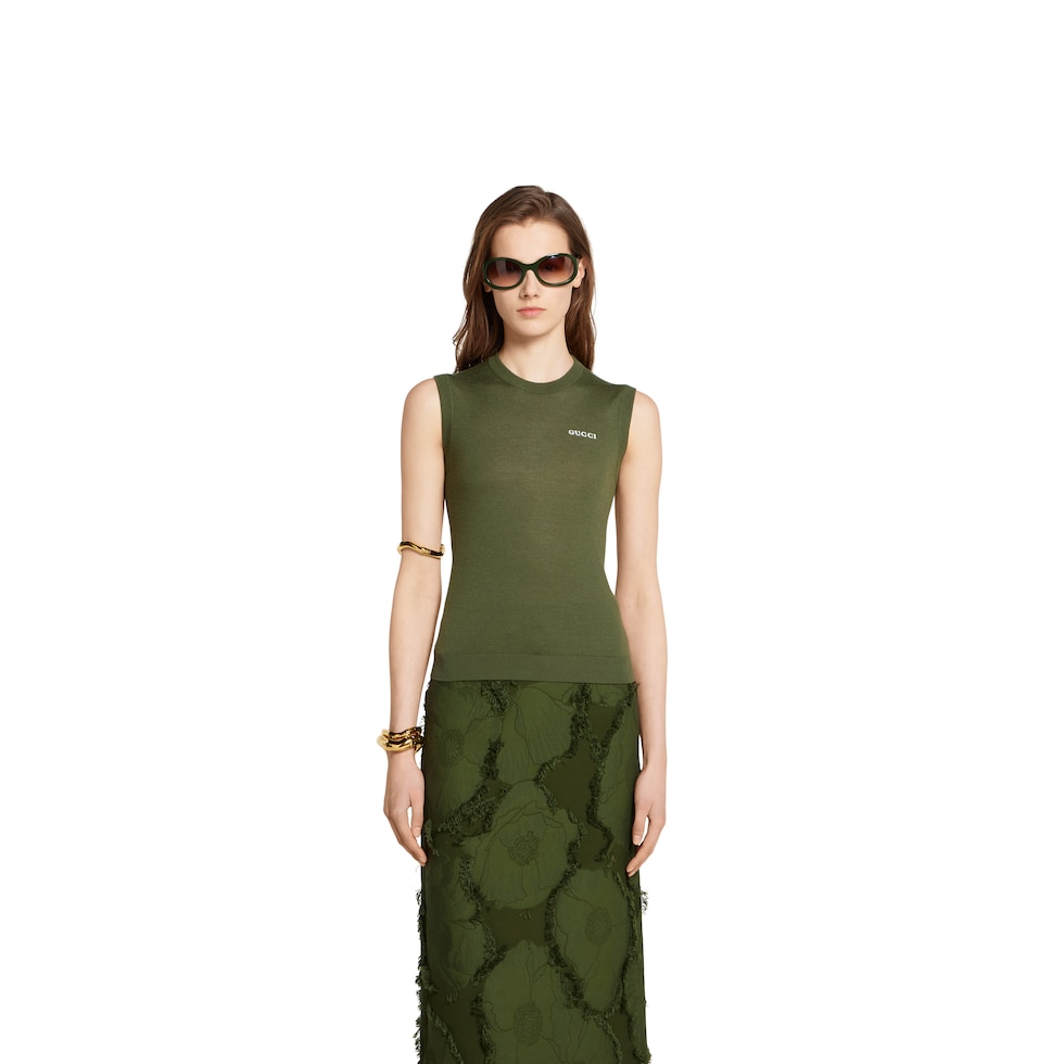 売れ筋商品|||ゲス カットソー トップス レディース Women's Aimee Sleeveless Jewel Draped Top Mossy Green Draped Sleeveless Top - Green - Ladies | H&M US