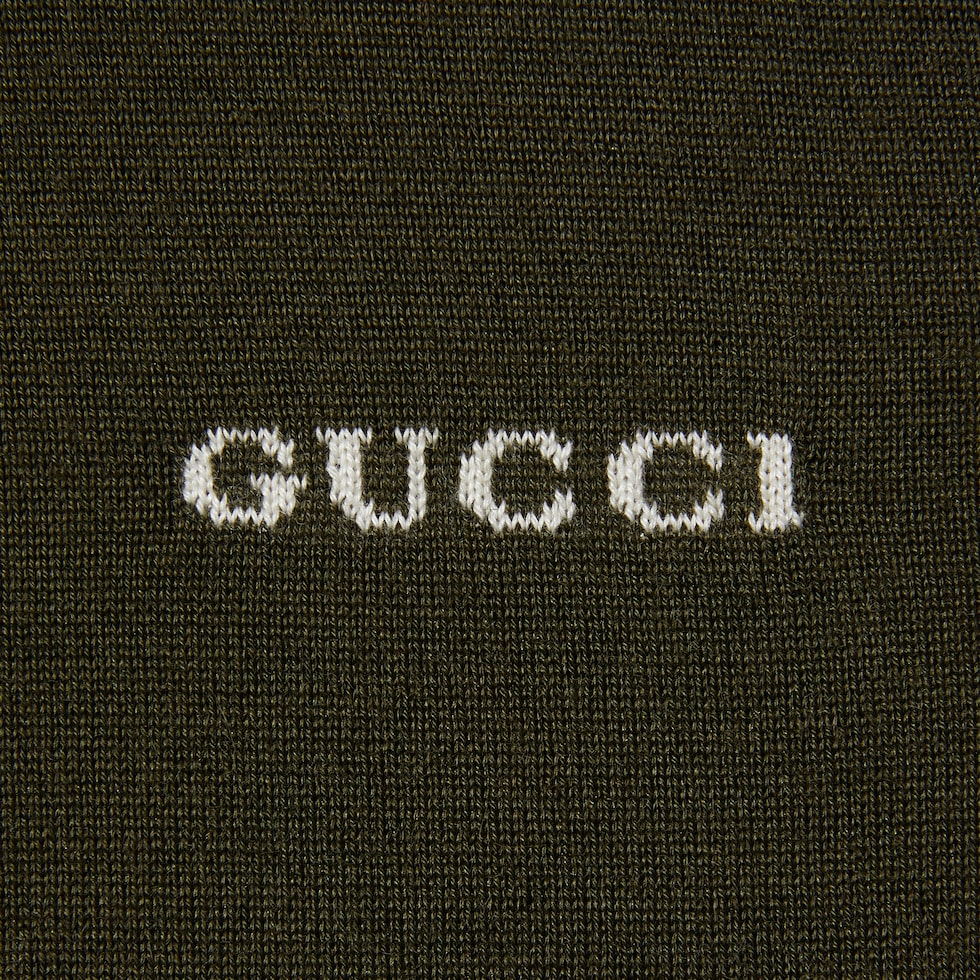 Cashmere silk sleeveless top in forest green | GUCCI® US Cashmere silk sleeveless top in forest green | GUCCI® US