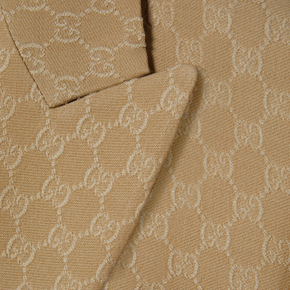 ジャケット GUCCI Women Jackets 833578 BEIGE GG silk wool crêpe jacquard jacket in brown | GUCCI® US