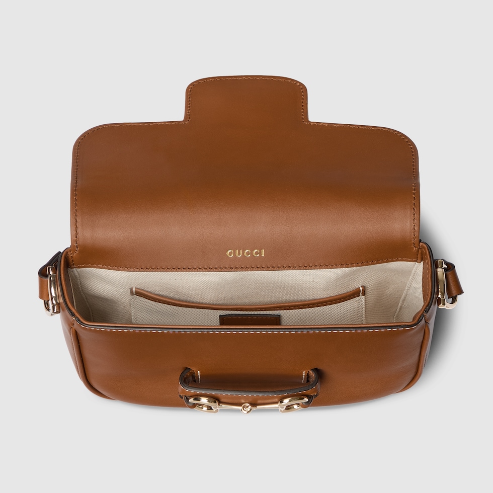 Gucci Horsebit 1955 Soft small shoulder bag in brown leather