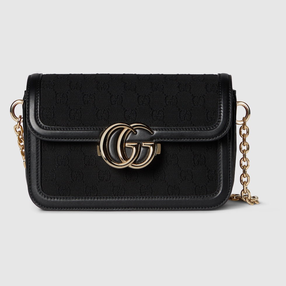 Gucci Go small shoulder bag in black GG canvas | GUCCI® US