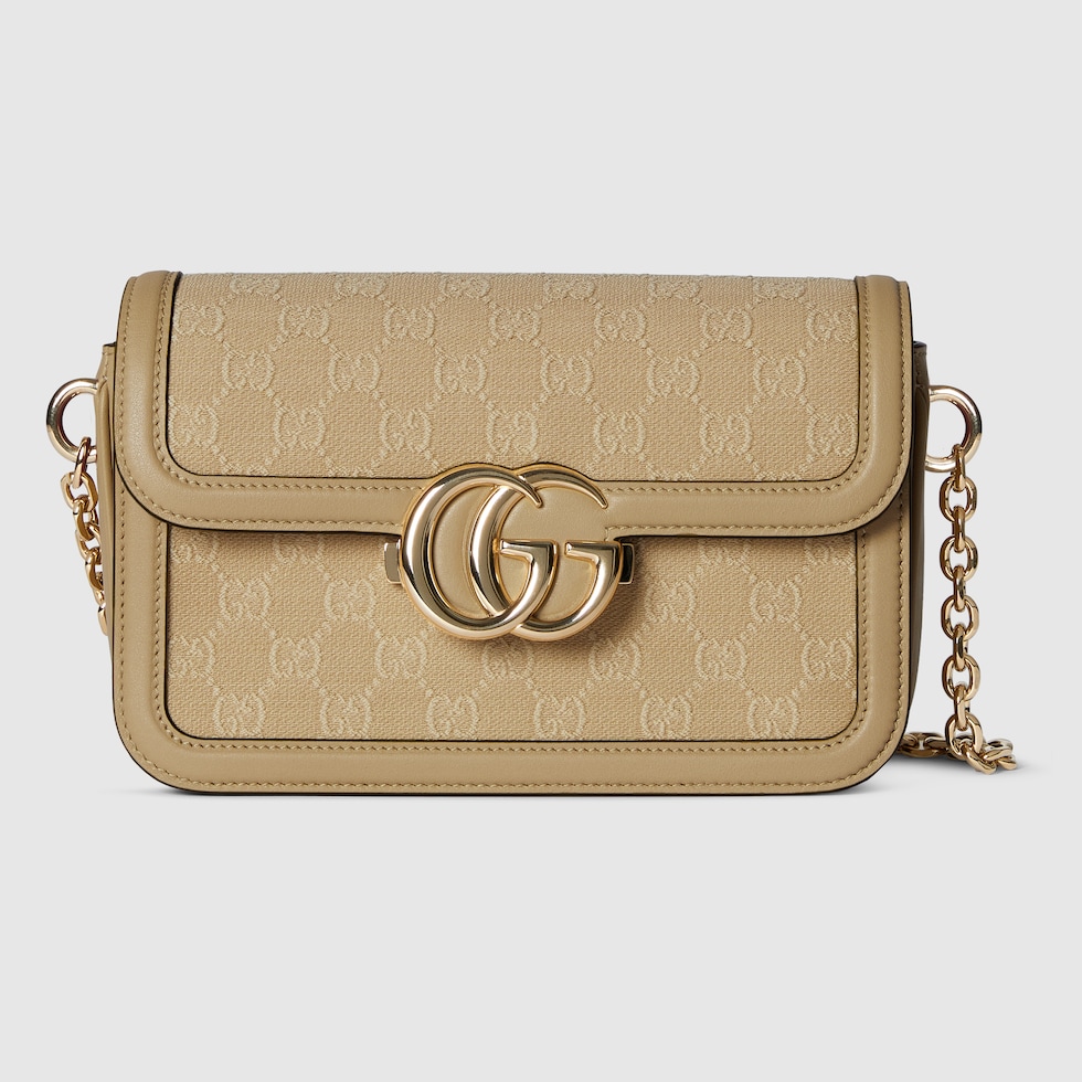 Gucci Go small shoulder bag in beige GG canvas | GUCCI® US