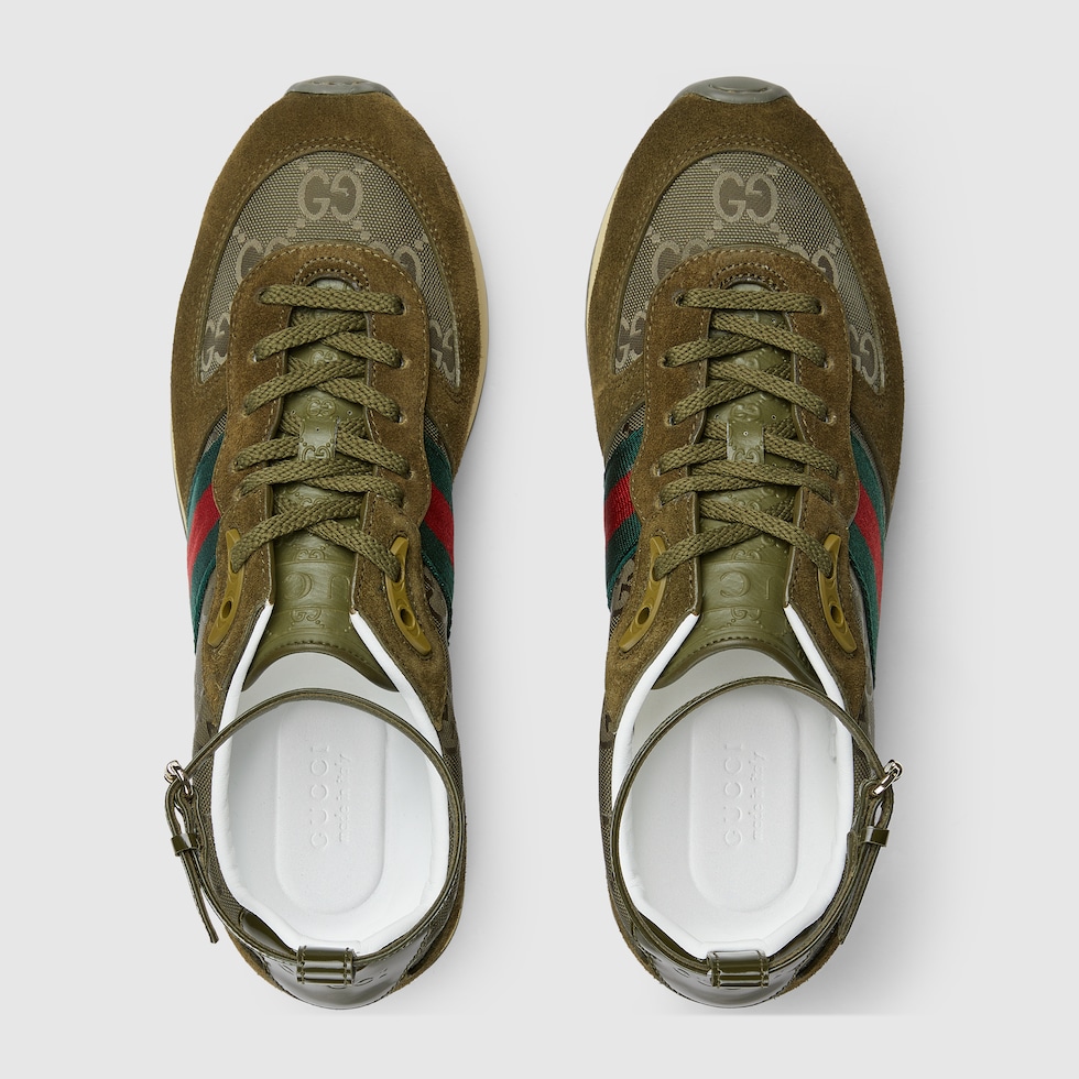 Women's Gucci Re-Motion sneaker in dark green GG nylon