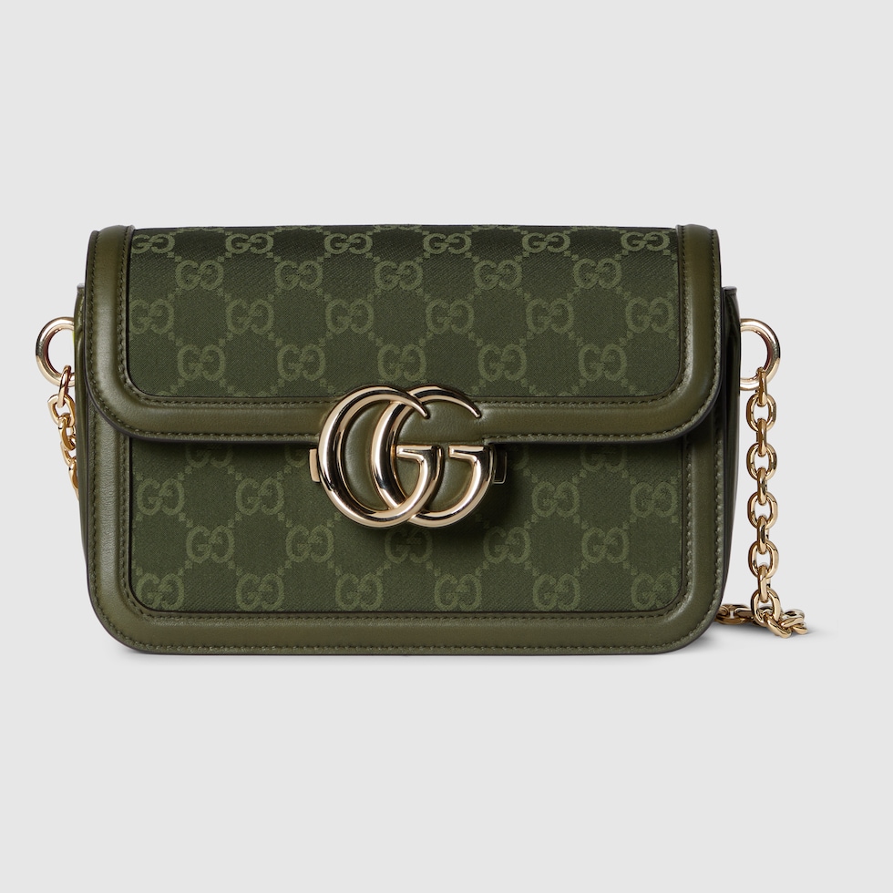 Gucci Go small shoulder bag in forest green GG canvas