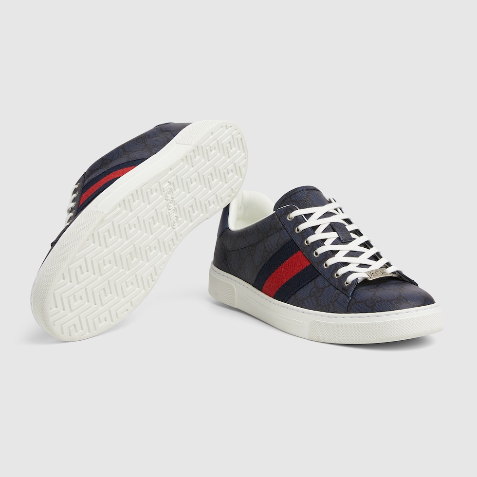 Men's Gucci Ace sneaker with Web in black GG Supreme | GUCCI® US