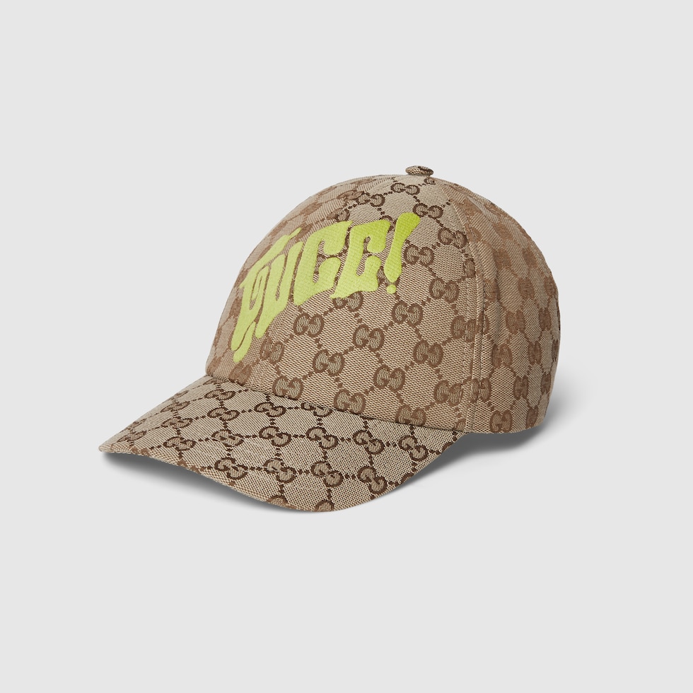 Baseballkappe aus GG Canvas mit Print in beige und
