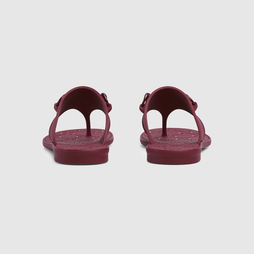 Women's thong sandal with Horsebit in Rosso Ancora rubber