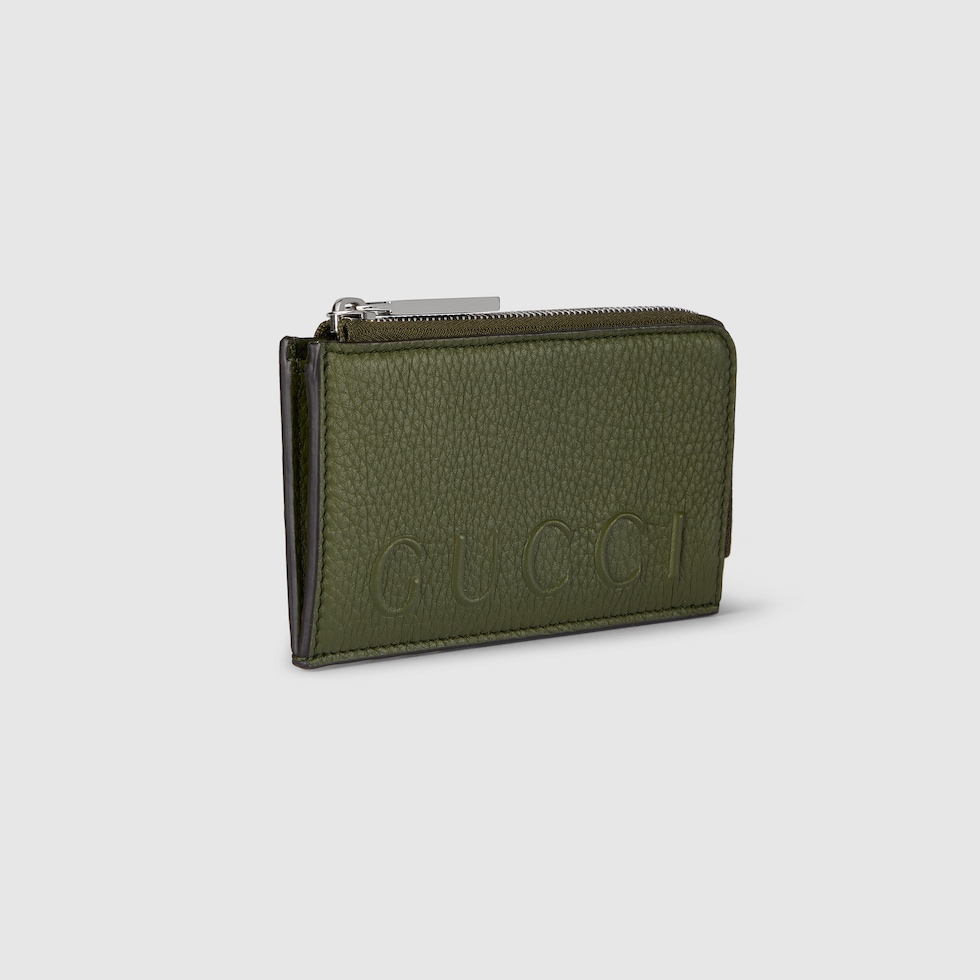 GUCCI グッチ　ロゴ付きグリーンコインケース GUCCI - GUCCI グッチ パイソン 緑 グリーン フラグメントケース