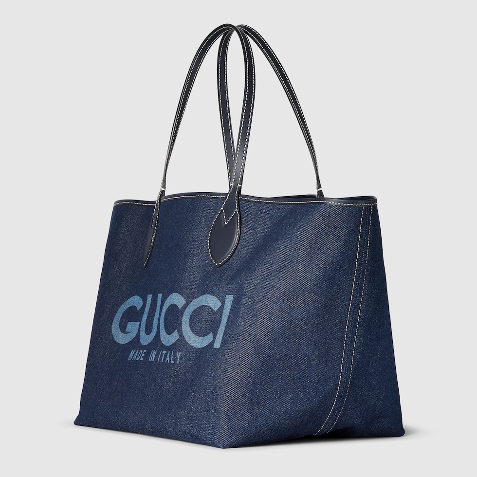 Gucci Totissima large reversible tote bag in dark blue denim