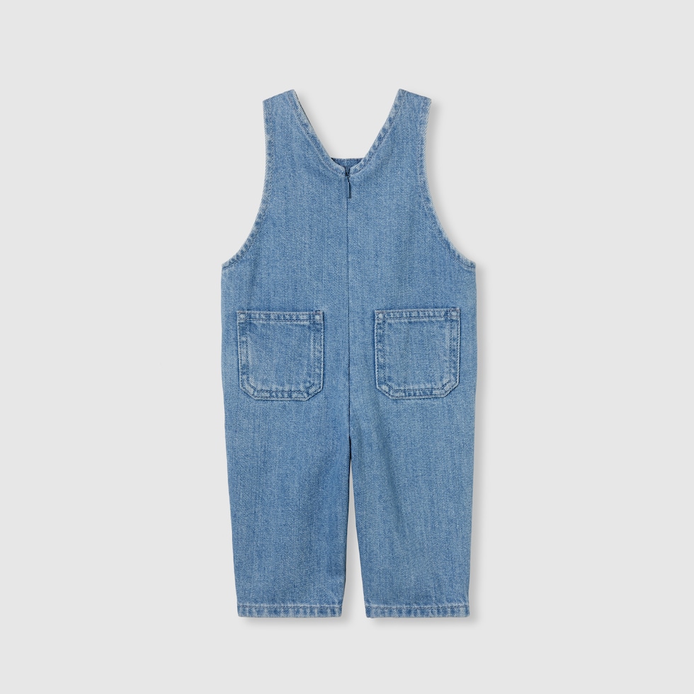 GUCCI ベビーコレクション オーバーオール 24M Baby embroidered cotton overall in white and light blue
