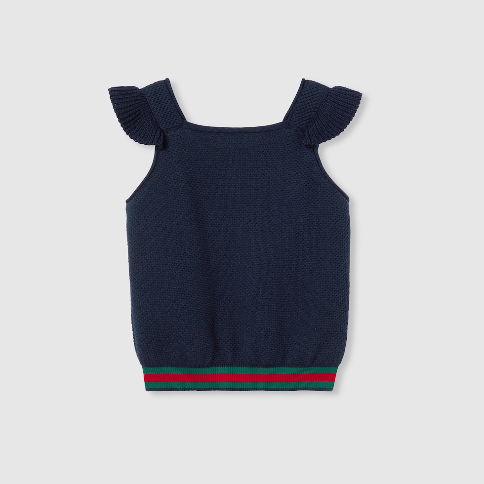 ぐっちページ チルドレンズ〕エンブロイダリー コットン トップ ・ダークブルー