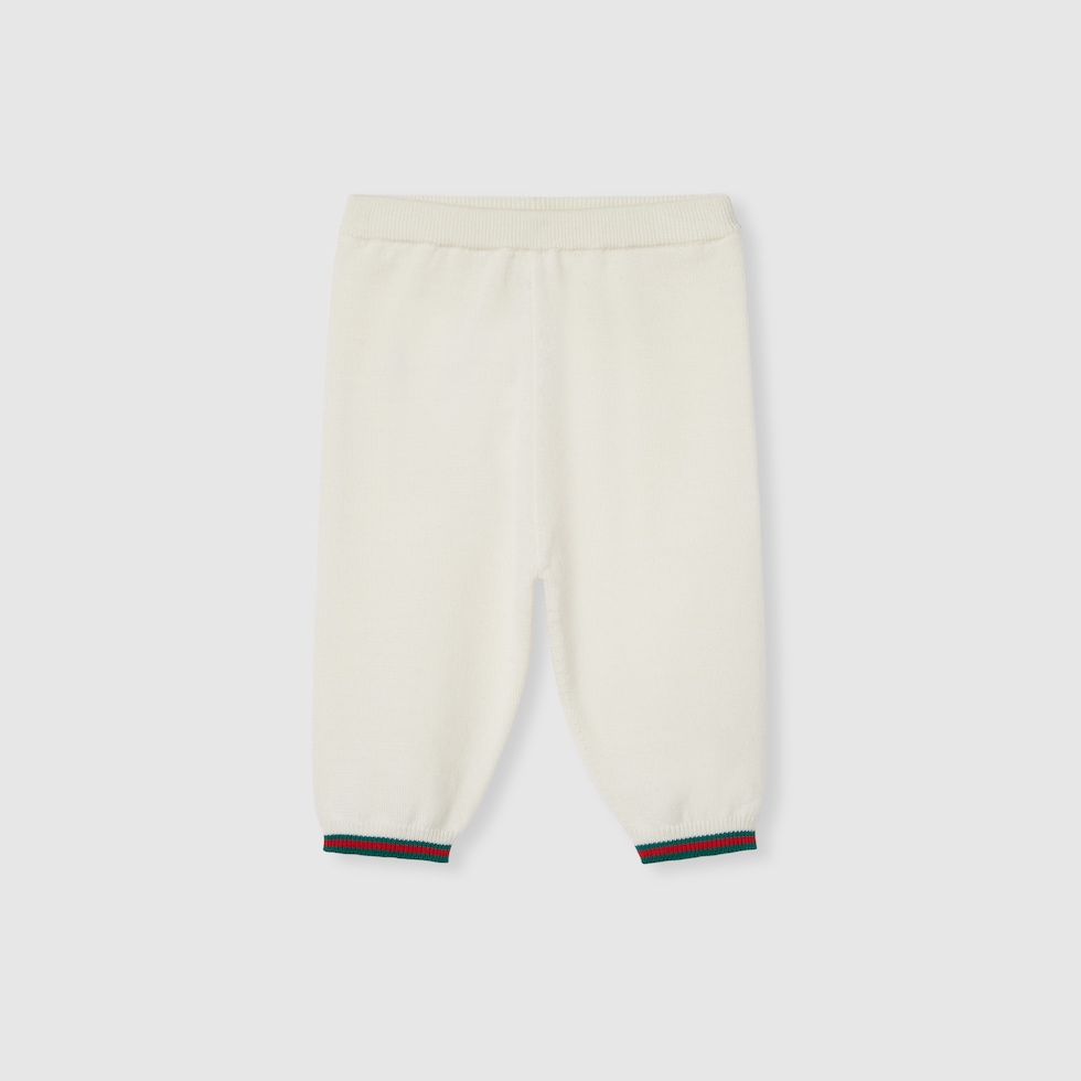 Baby wool pants with Web in white | GUCCI® US