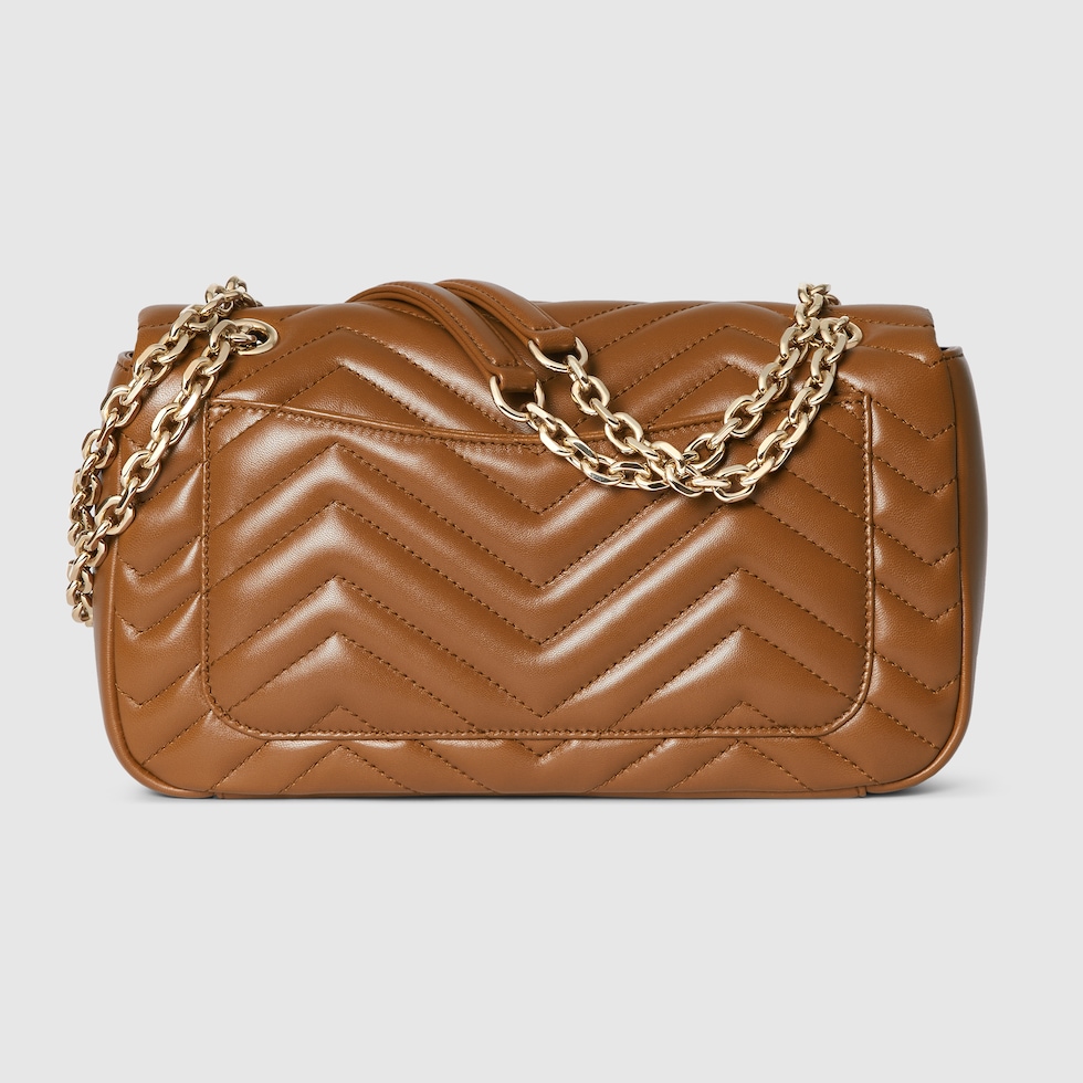 GG Marmont medium shoulder bag in brown leather | GUCCI® US GG Marmont medium shoulder bag in brown leather | GUCCI® US