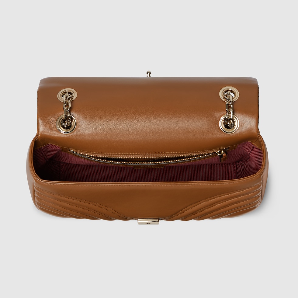 GG Marmont medium shoulder bag in brown leather | GUCCI® HU
