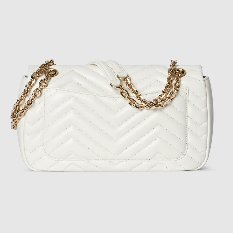 GG Marmont medium shoulder bag in white leather | GUCCI® SI