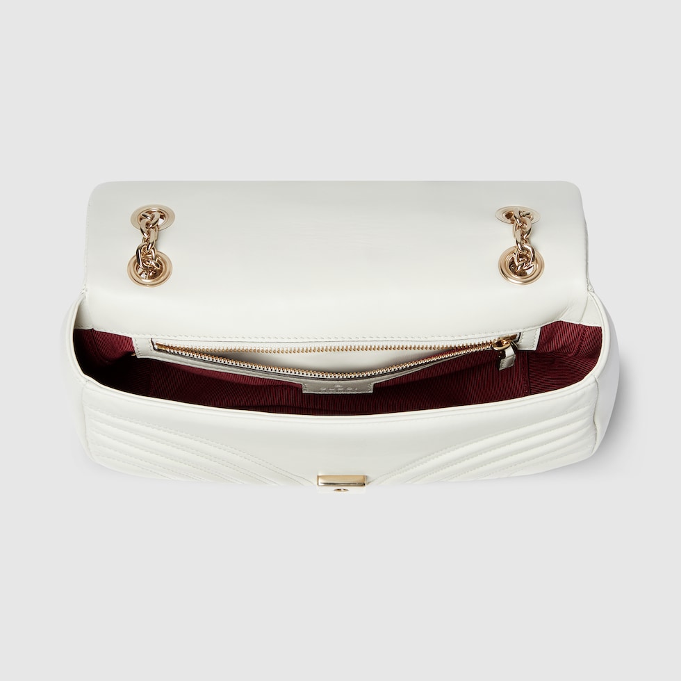 GG Marmont medium shoulder bag in white leather | GUCCI® US