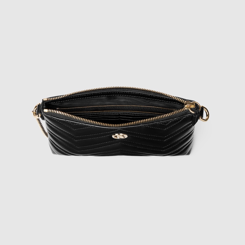 送料無料 店舗 GG US GUCCI® | leather black in chain with pochette Marmont 小物