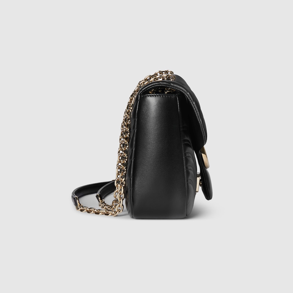 GG Marmont large shoulder bag in black leather | GUCCI® US