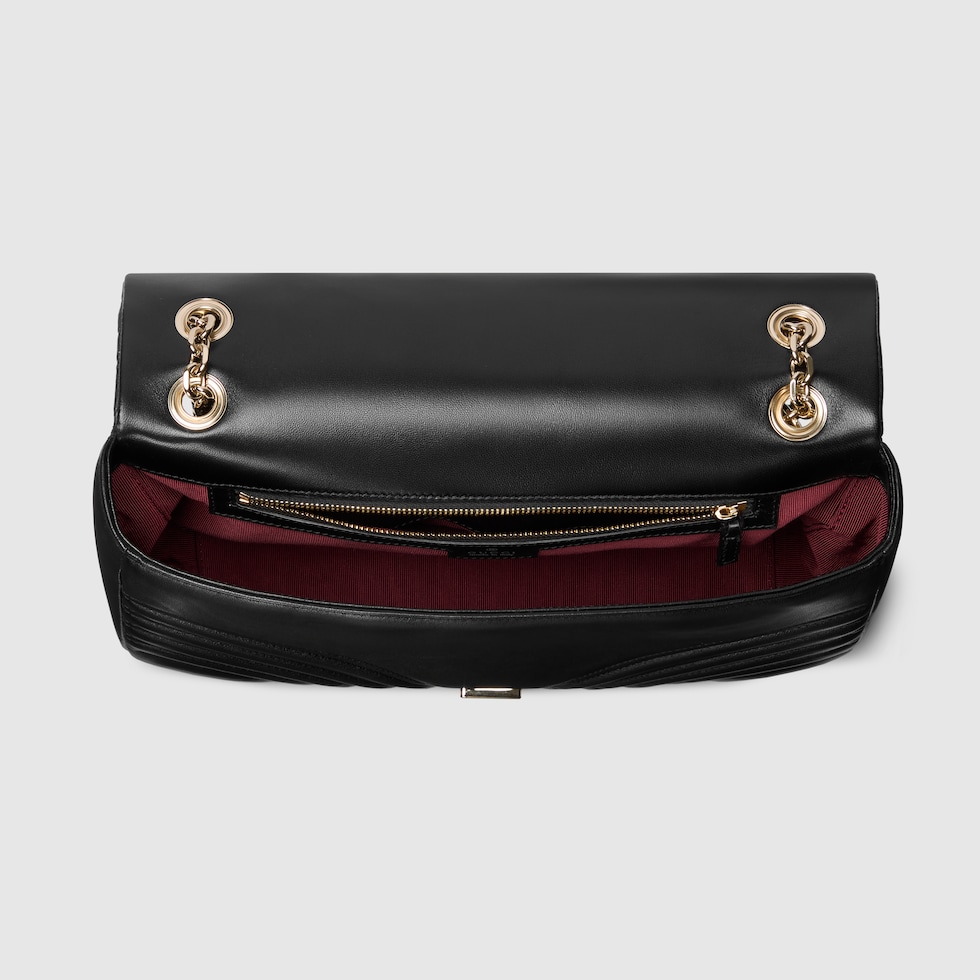 Gucci Women Black Leather Gg Marmont Shoulder Bag main image 1