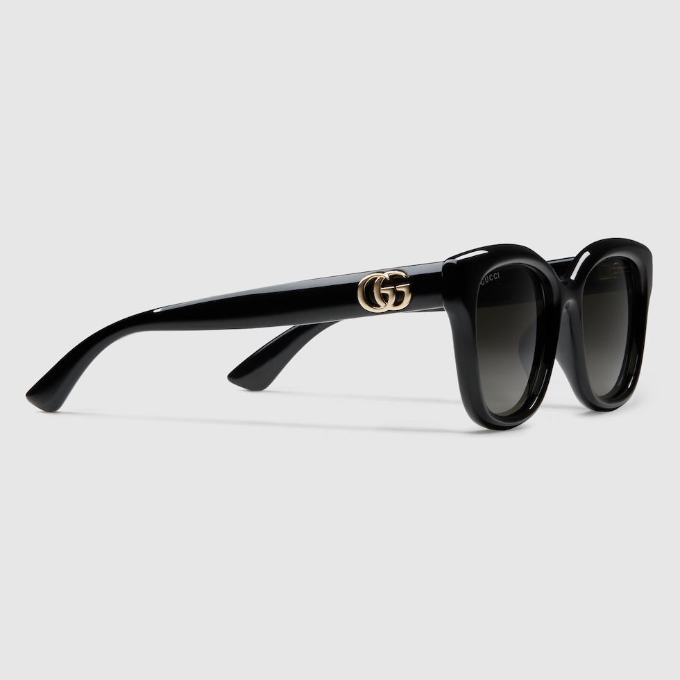 Low nose bridge fit square sunglasses in black | GUCCI® SG