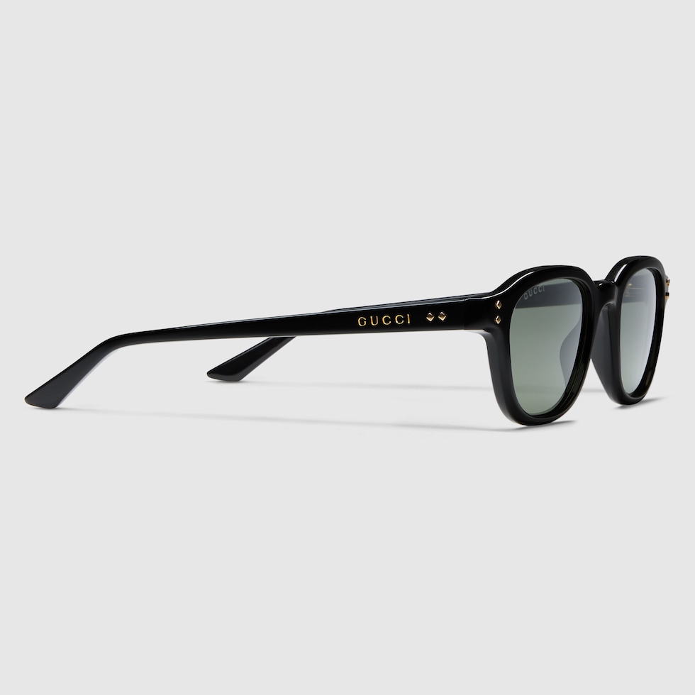Round frame sunglasses in black | GUCCI® US