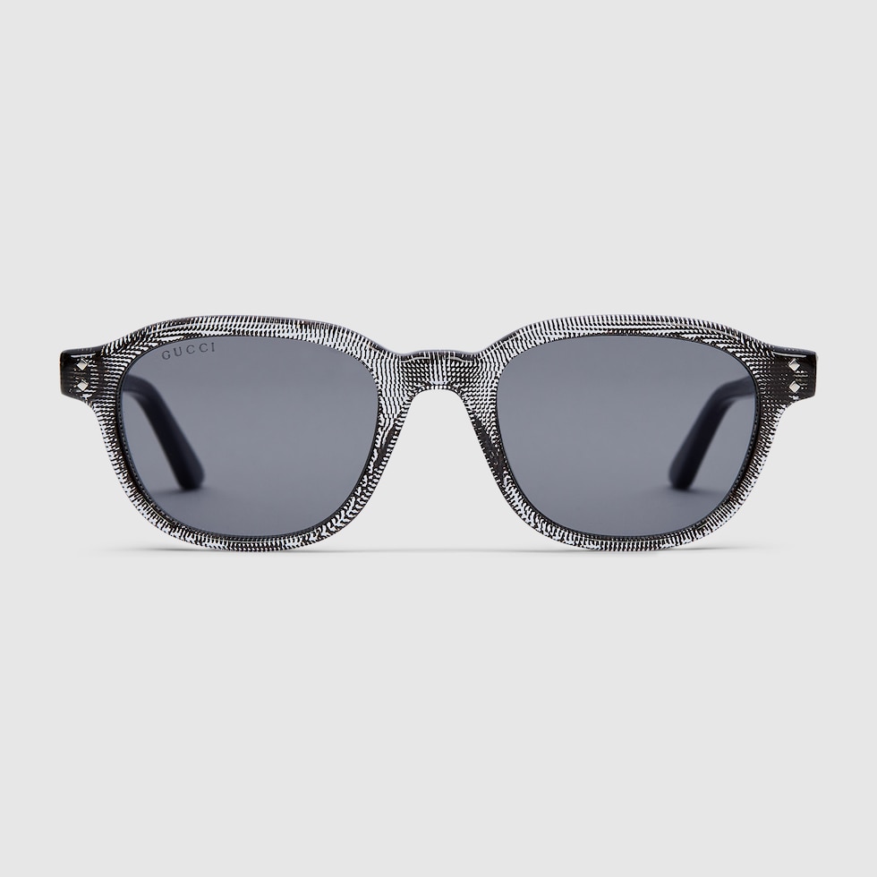サングラス Gucci Round sunglasses Round-frame sunglasses in black and green acetate | GUCCI® CA
