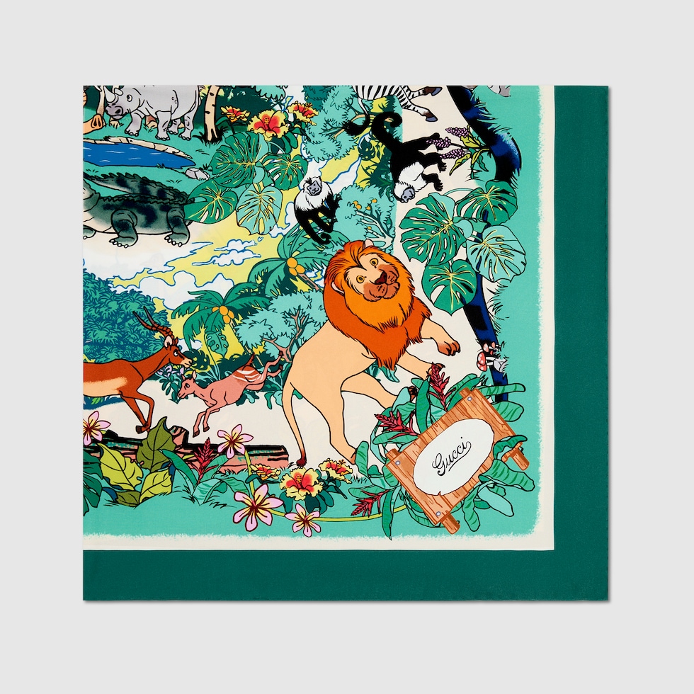 90 x 90 project printed silk carré in multicolor | GUCCI® US