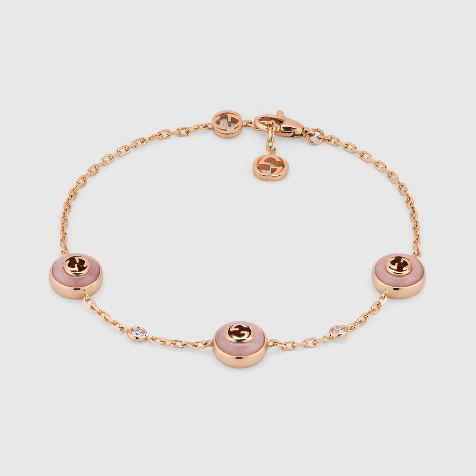 Gucci Interlocking 18k chain bracelet in 18k rose gold | GUCCI® US
