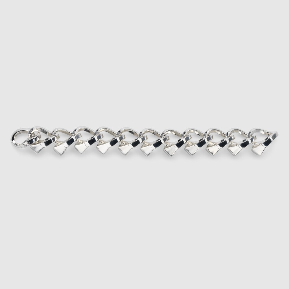 Chiodo chunky intertwined bracelet in 925 sterling silver