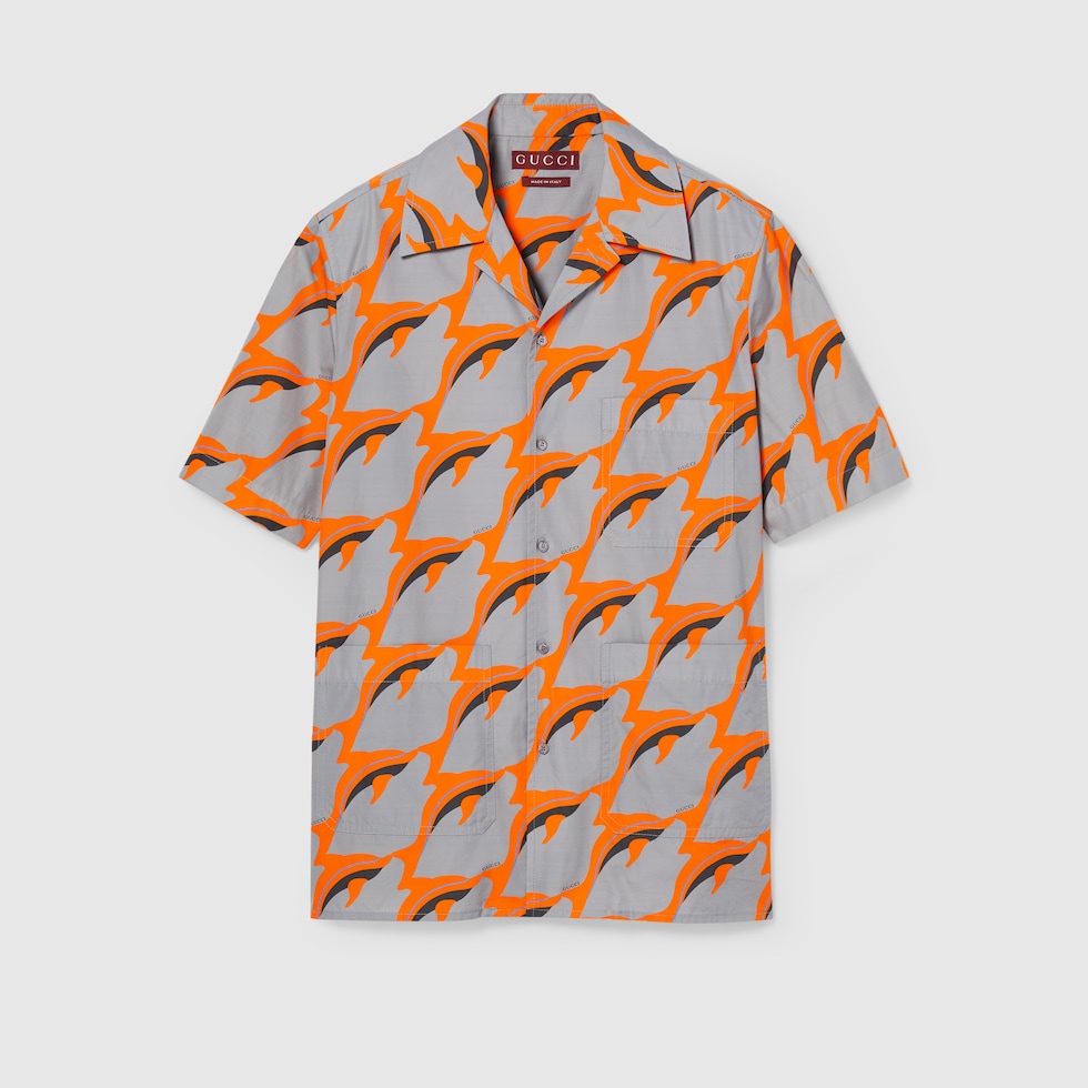 Tシャツ・カットソー GUCCI Cotton top with iconic Horsebit motif Arancio 796395_XJG26_6207_003_100_0000
