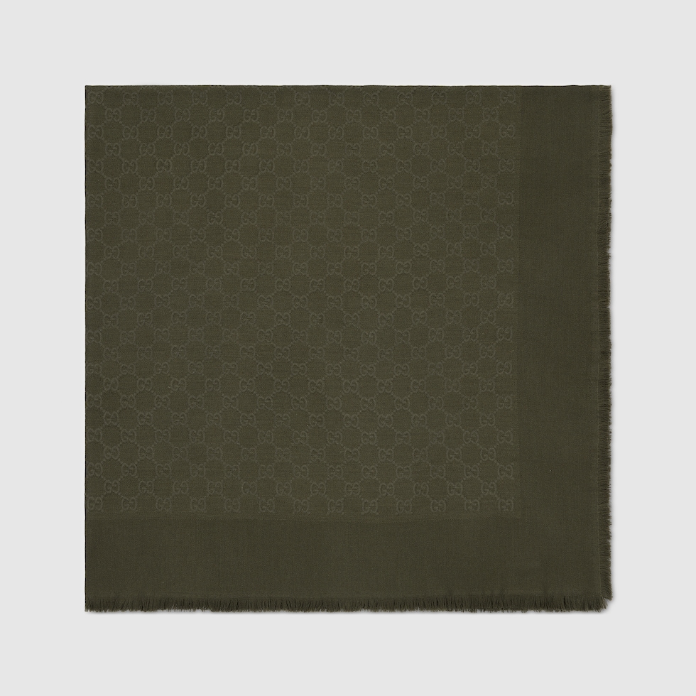 【関税&送料込】Gucci Gg Wool Silk Jacquard Shawl GG wool silk jacquard shawl in light blue | GUCCI® US
