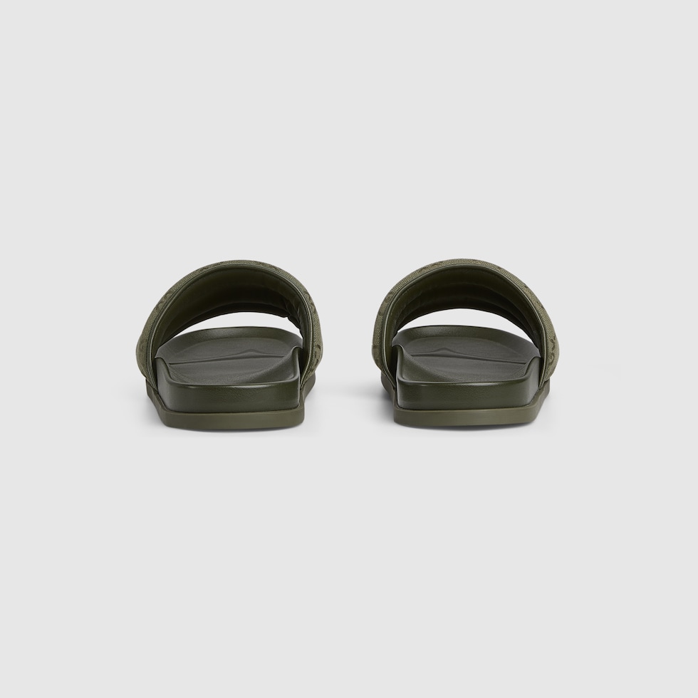 サンダル GUCCI 838089.FAD71 Sandals Men's slide sandal in dark green padded GG canvas | GUCCI® US