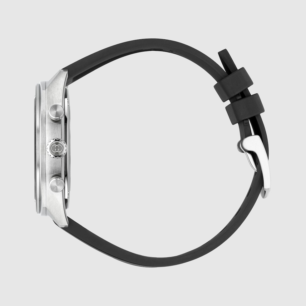 GUCCI ブラックレザー時計 ホースビットレザーベルトQZ腕時計 6300L ブラック ヴィンテージ