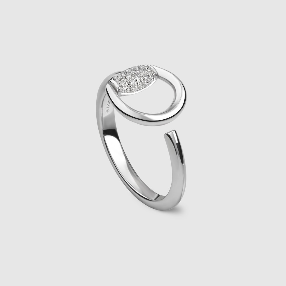 グッチ ホースビット〕18K ダイヤモンド リング18K ホワイト